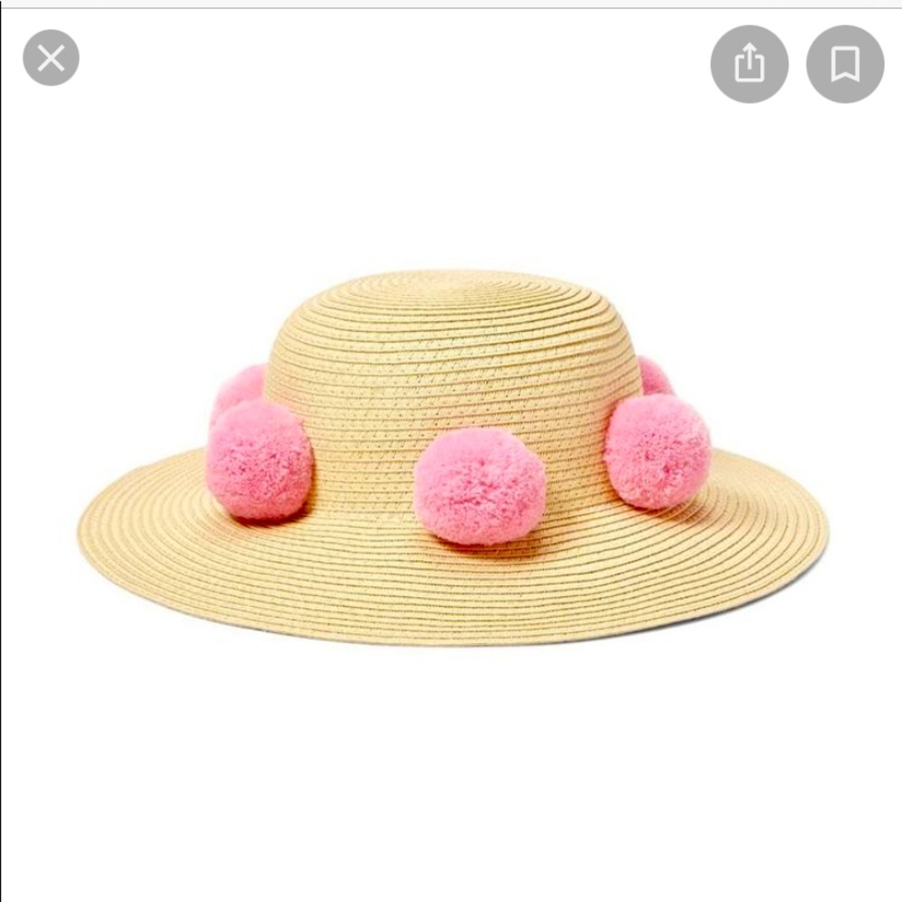 Brand NEW Janie & Jack girls Pom straw sun hat!